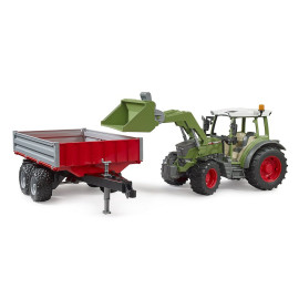 BRUDER 02182 traktor Fendt Vario 211 z ładowaczem czołowym i przyczepą
