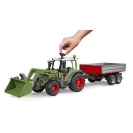 BRUDER 02182 traktor Fendt Vario 211 z ładowaczem czołowym i przyczepą