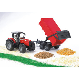 BRUDER 02045 Traktor Massey Ferguson z przyczepą