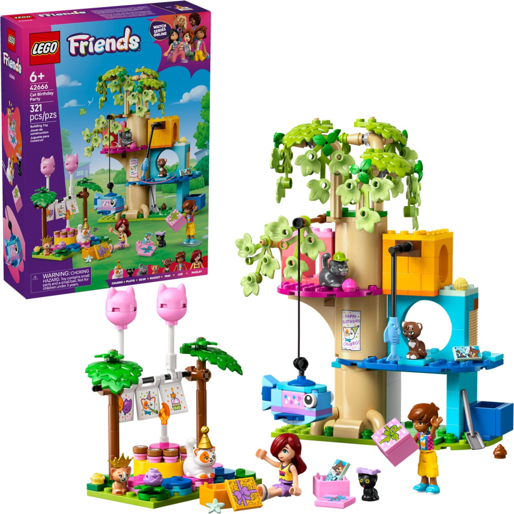 LEGO FRIENDS 42666 Kocie przyjęcie urodzinowe i domek na drzewie