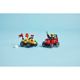 LEGO CITY 60458 Zestaw wyścigówek: pizza kontra wóz strażacki