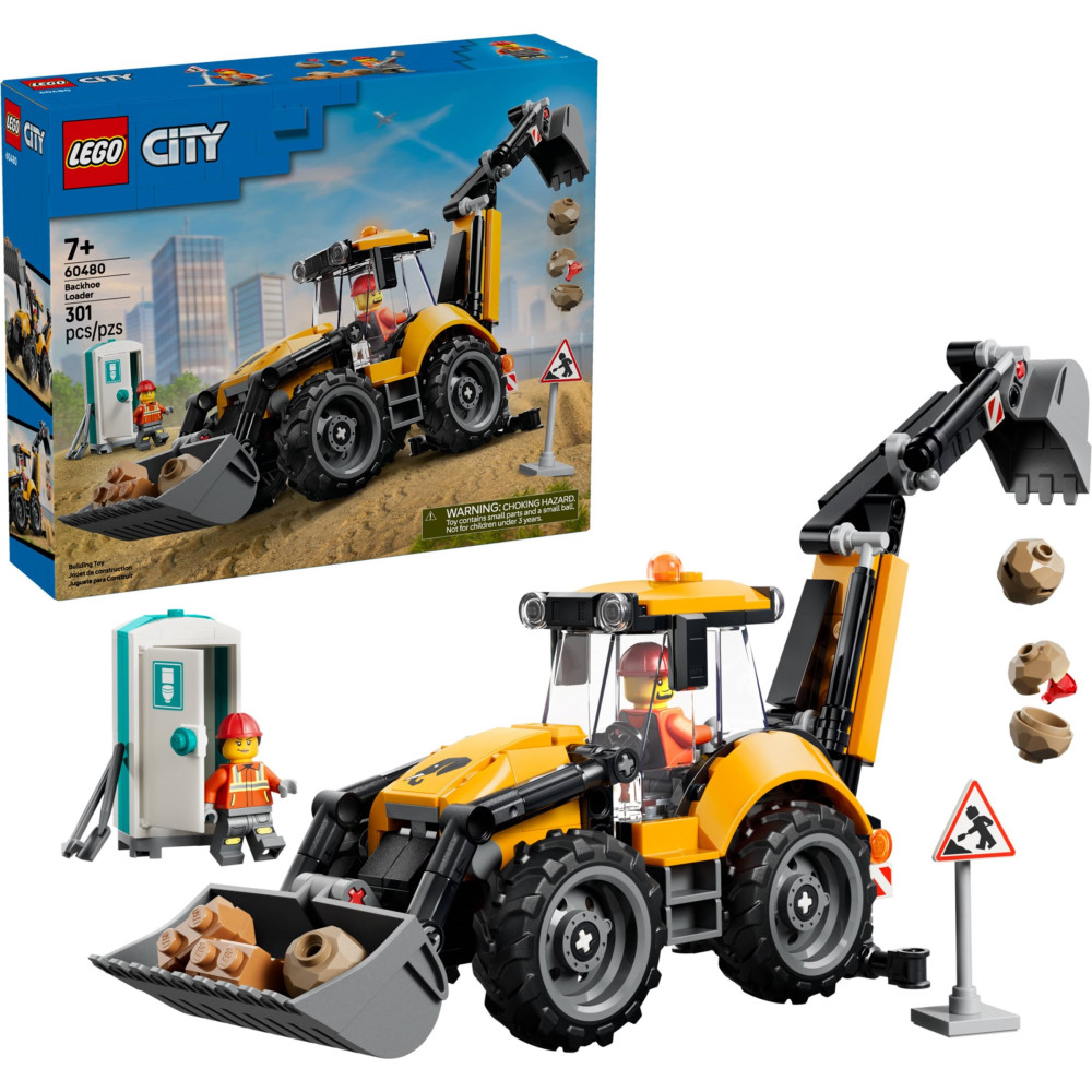 LEGO CITY 60480 Żółta koparko-ładowarka