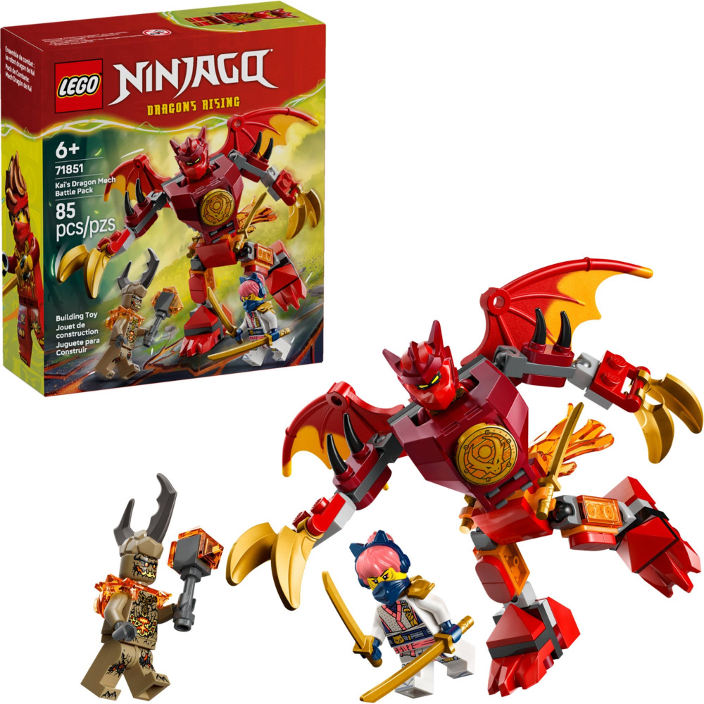 LEGO NINJAGO 71851 Smok-mech Kaia — zestaw bitewny