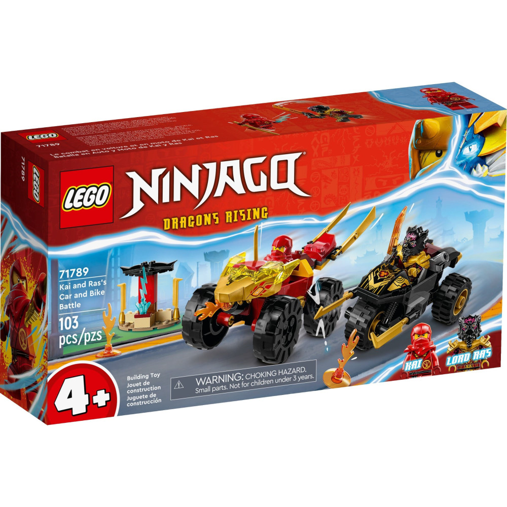 LEGO NINJAGO 71789 Bitwa samochodowo-motocyklowa między Kaiem a Rasem